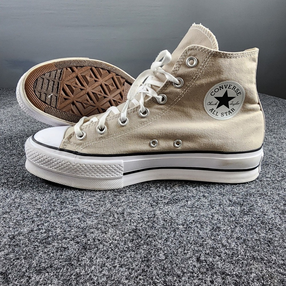 Converse Chuck Taylor All Star Lift Hi Women 10 Beige Platform Sneakers A02432F